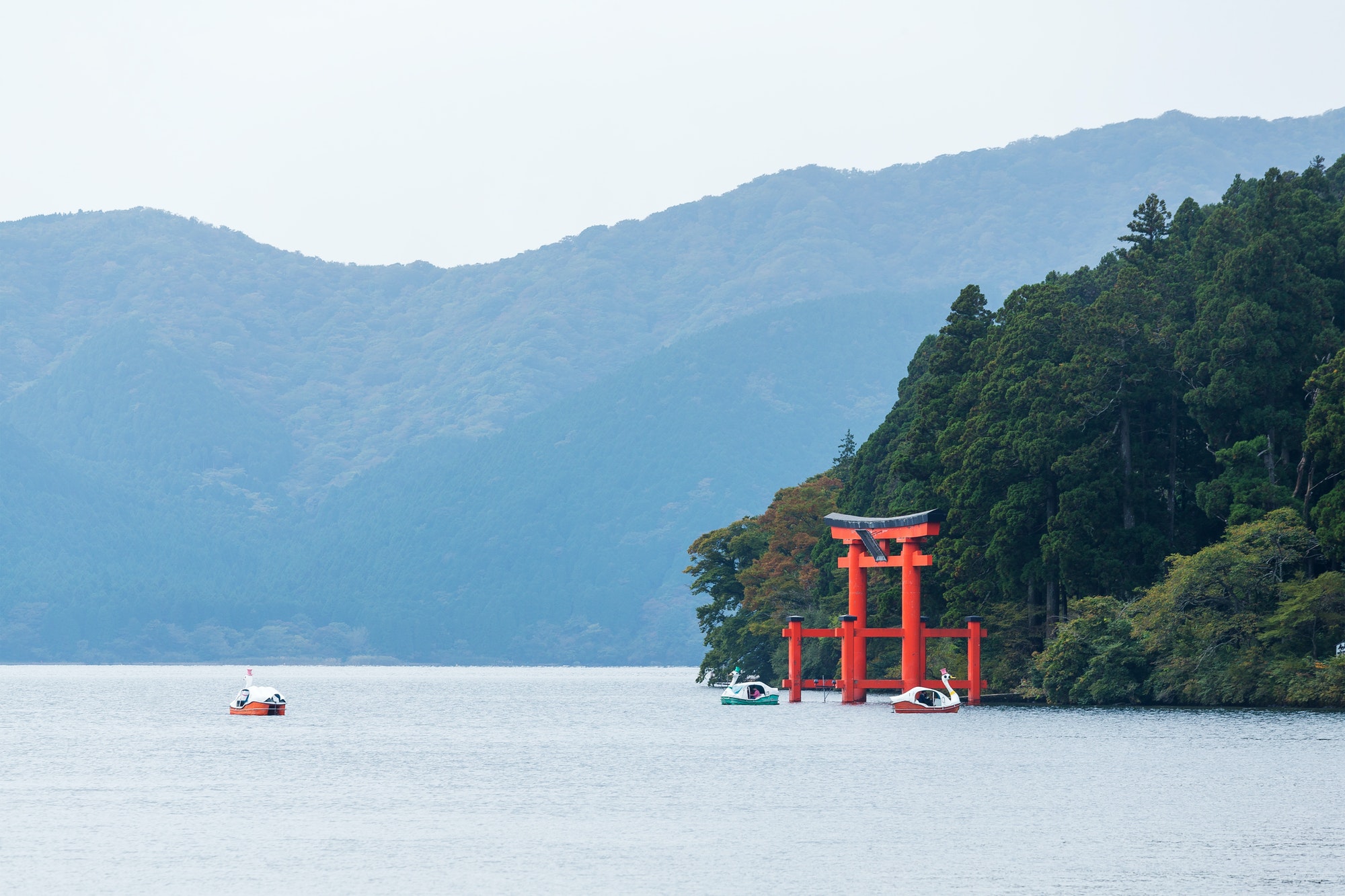 Lake Ashinoko in Hakone of Japan